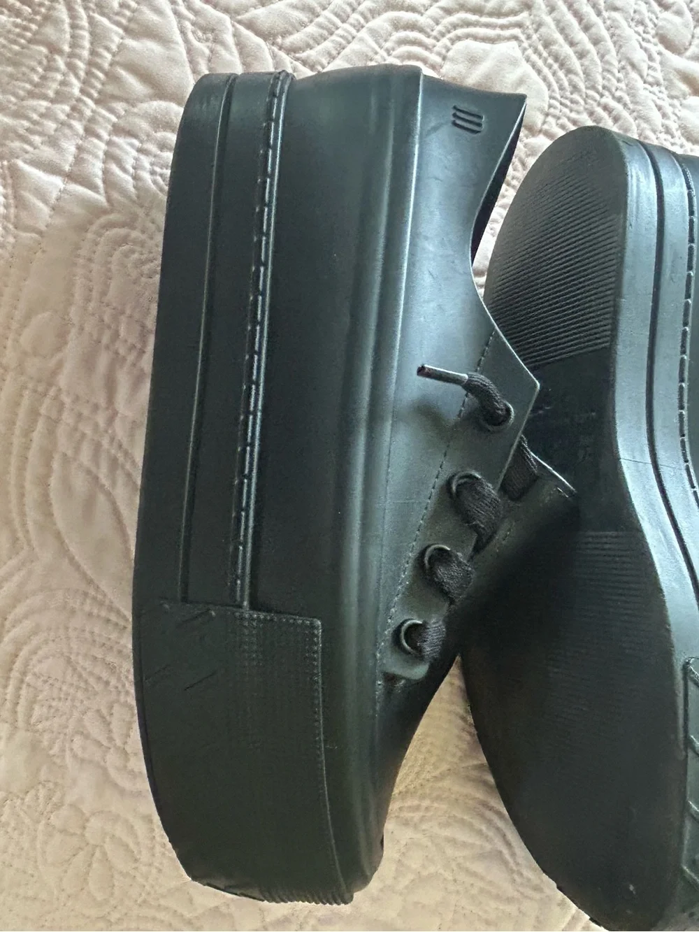 Melissa Ulitsa Black Women's Platform Lace-Up Sneakers